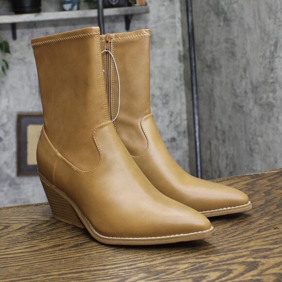Universal Thread Womens Aubree Ankle Boots 88375051 Tan Brown 9.5M - Picture 1 of 7